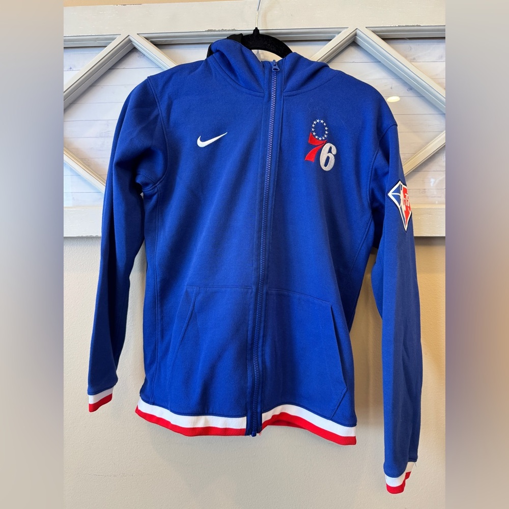 Kids Blue Nike 76ers Hoodie size medium